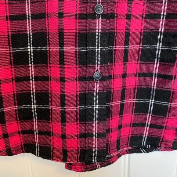 Sanctuary pink & black plaid soft flannel … - Picture 6 of 13